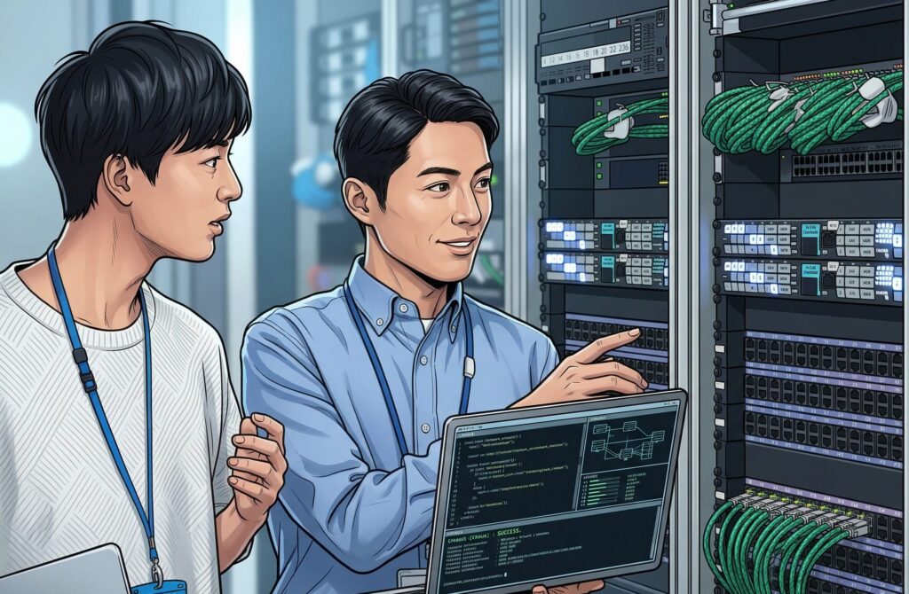 コミュニケーションをとる男性